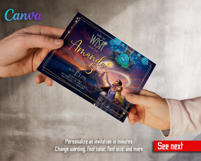 Wish Magic Asha customizable invitation template | Share or Print | girl | IT503