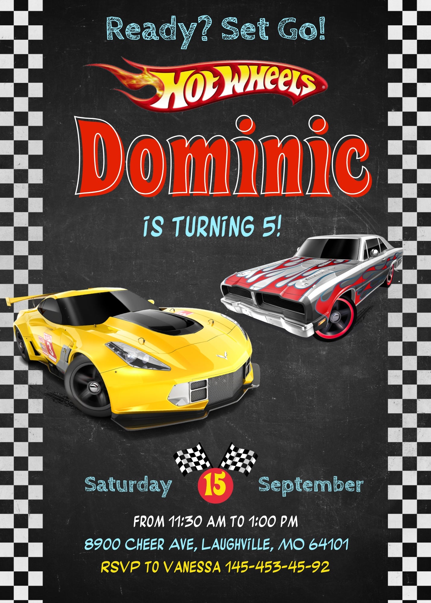 Hot Wheels Racing  customizable invitation template | Share or Print | boy | MG923