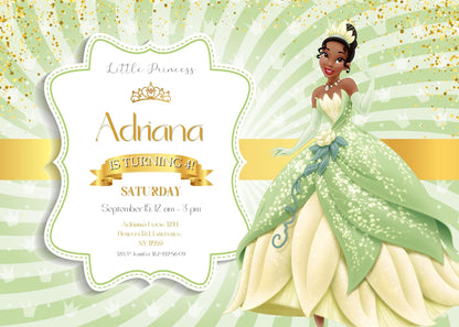 Tiana Frog Princess  customizable invitation template | Share or Print | girl | ZT614