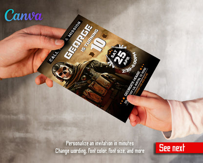 Call of Duty Gamer customizable invitation template | Share or Print | boy | WH501