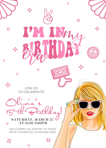 Taylor Swift Eras Tour  customizable invitation template | Share or Print | girl | JG281