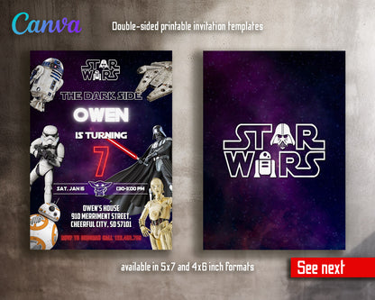 Star Wars Darth Vader  customizable invitation template | Share or Print | boy | SB077