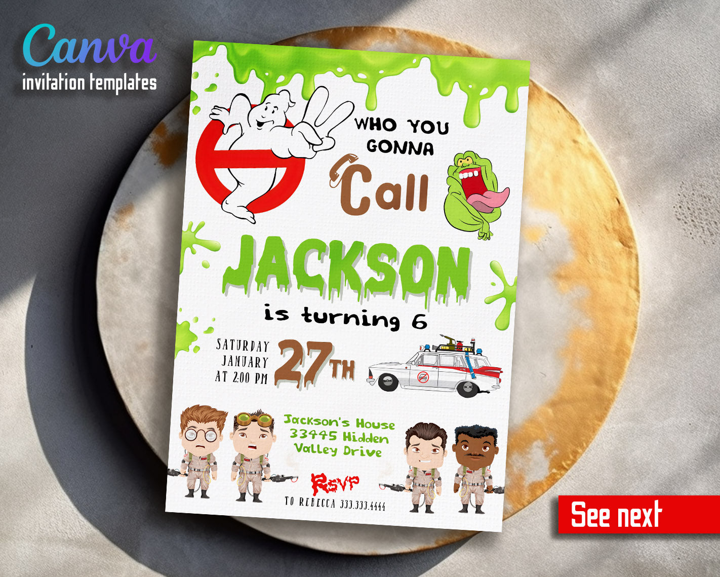 Ghostbusters  customizable invitation template | Share or Print |  | RT031