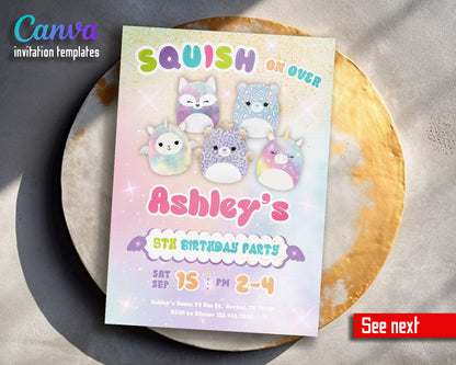 Squishmallows  customizable invitation template | Share or Print |  | BC466