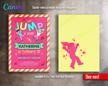 Trampoline Jump Party  customizable invitation template | Share or Print |  | WE496