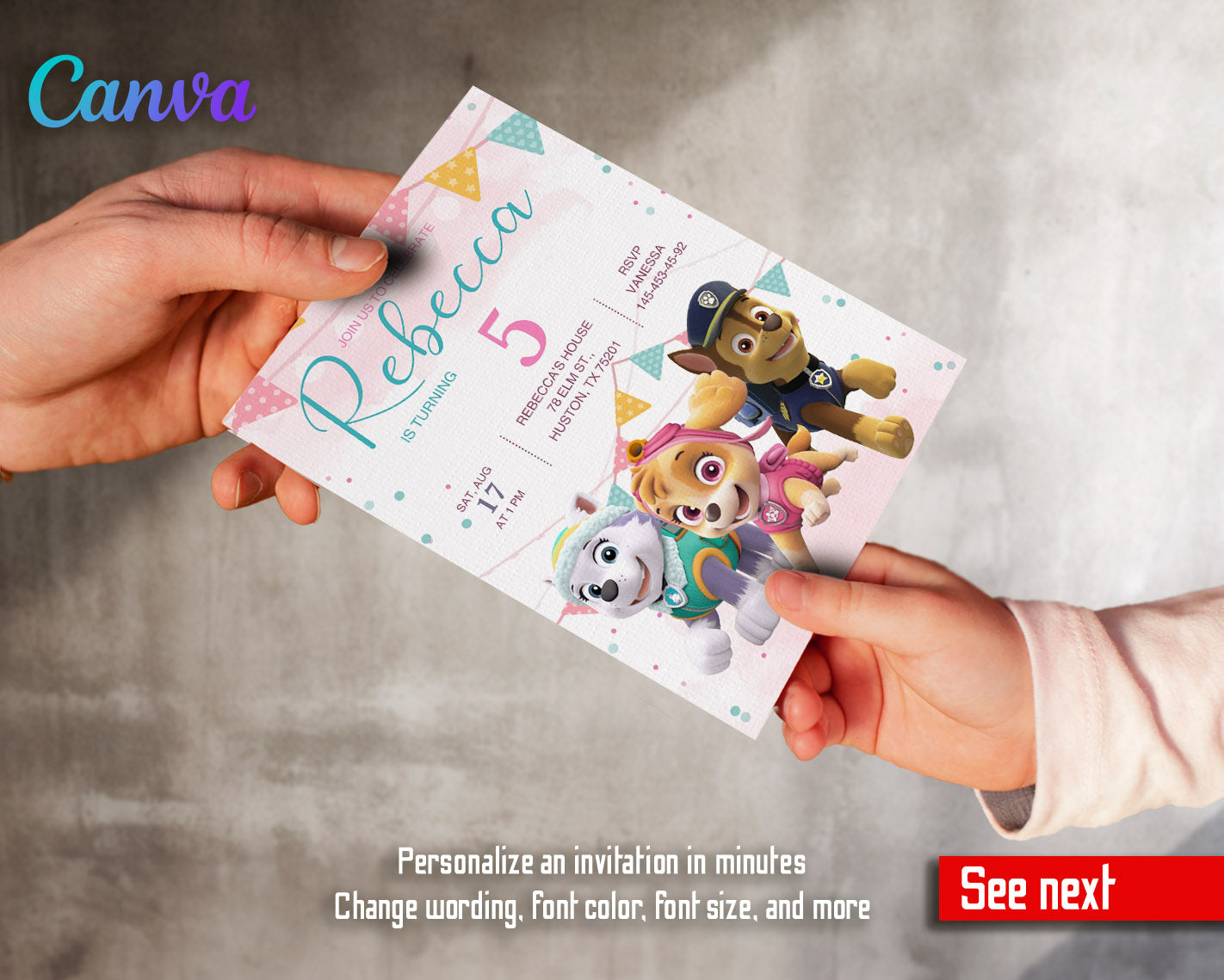 PAW Patrol customizable invitation template | Share or Print | | HK848