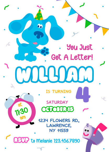 Blue's Clues Puppy customizable invitation template | Share or Print |  | RN656