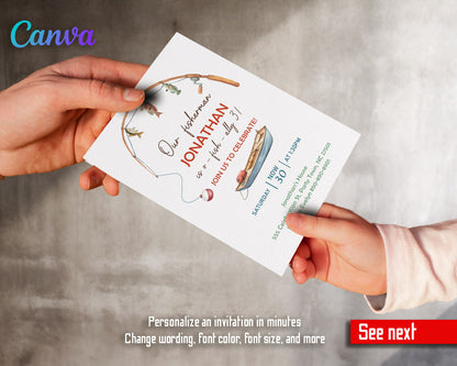 Fishing O-Fish-Ally customizable invitation template | Share or Print |  | JT052