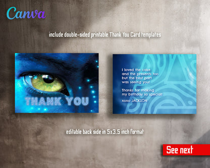 Avatar The Way of Water customizable invitation template | Share or Print |  | UJ622