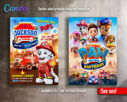 PAW Patrol customizable invitation template | Share or Print | | AG768