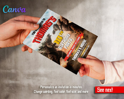 Godzilla X King Kong  customizable invitation template | Share or Print |  | IT690