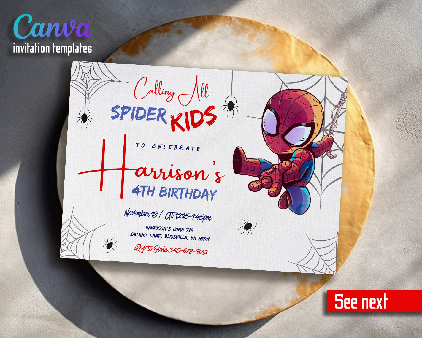 Spidey and His Amazing Friends customizable invitation template | Share or Print | boy | VM540