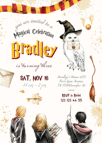 Harry Potter  customizable invitation template | Share or Print |  | CG956