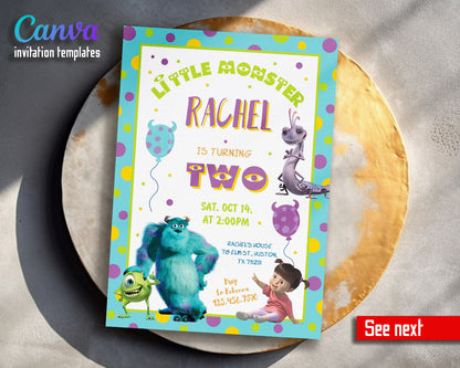 Monsters, Inc.  customizable invitation template | Share or Print |  | YW637