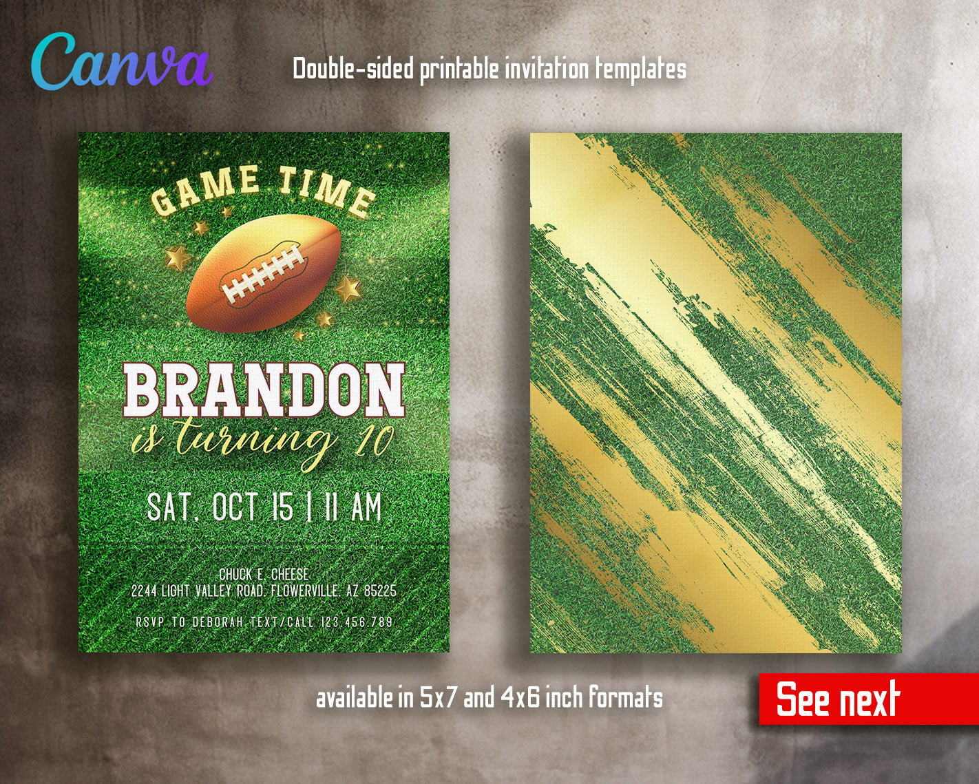 Super Bowl Football customizable invitation template | Share or Print | boy | OB309