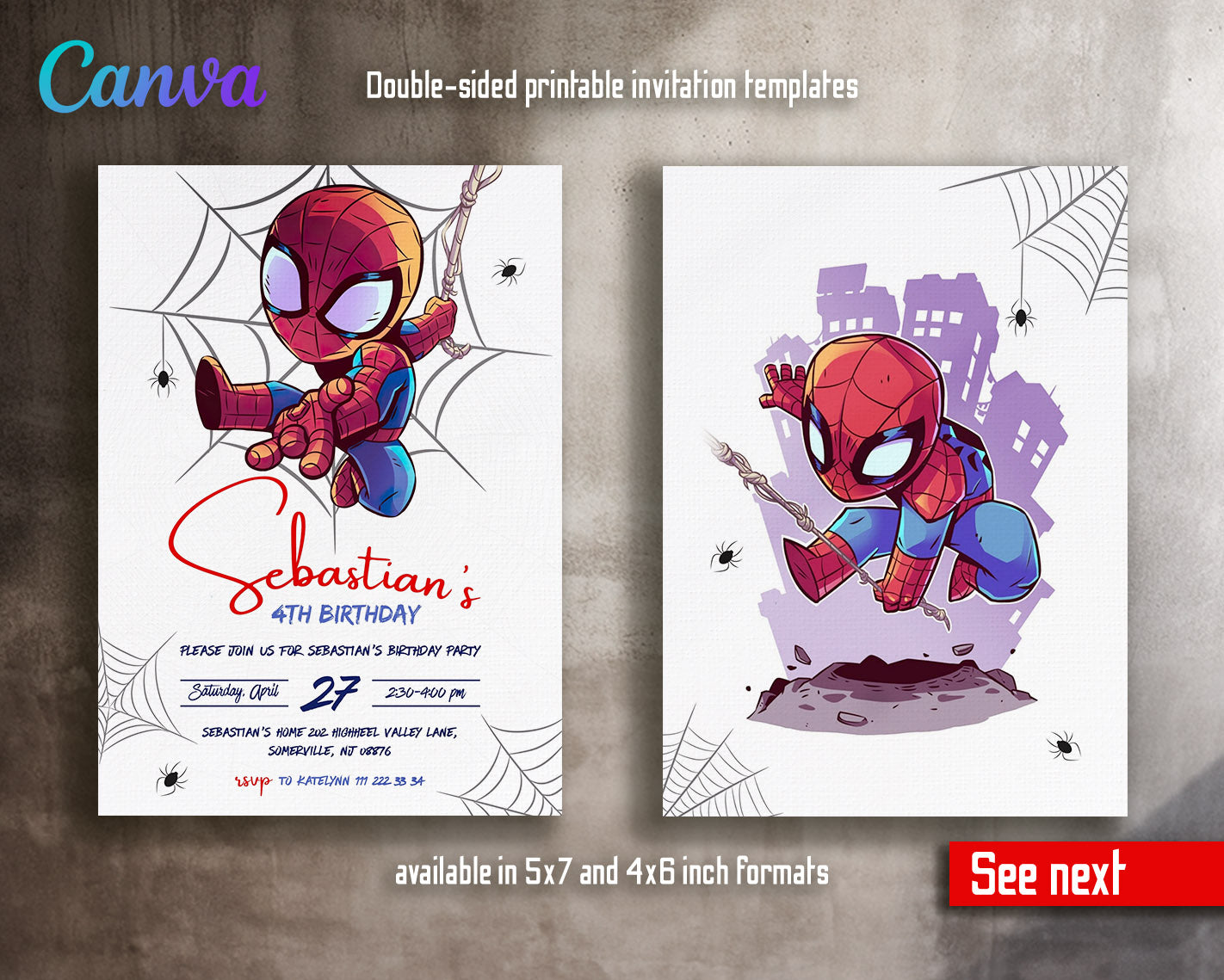 Spidey and His Amazing Friends customizable invitation template | Share or Print | boy | AF322