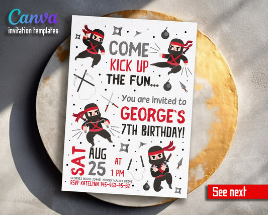 Ninja Kidz TV customizable invitation template | Share or Print |  | VI904