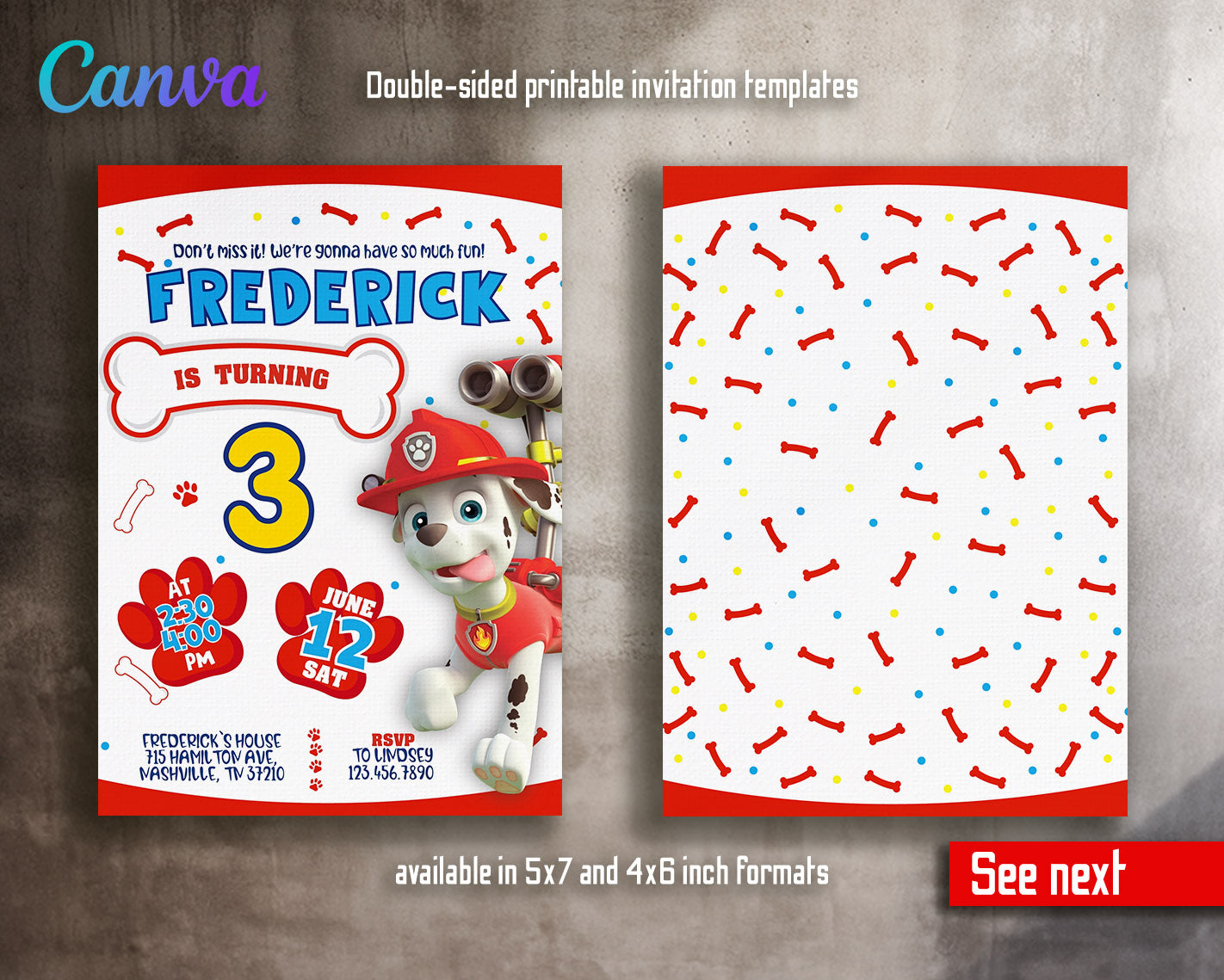 PAW Patrol customizable invitation template | Share or Print | | NV947