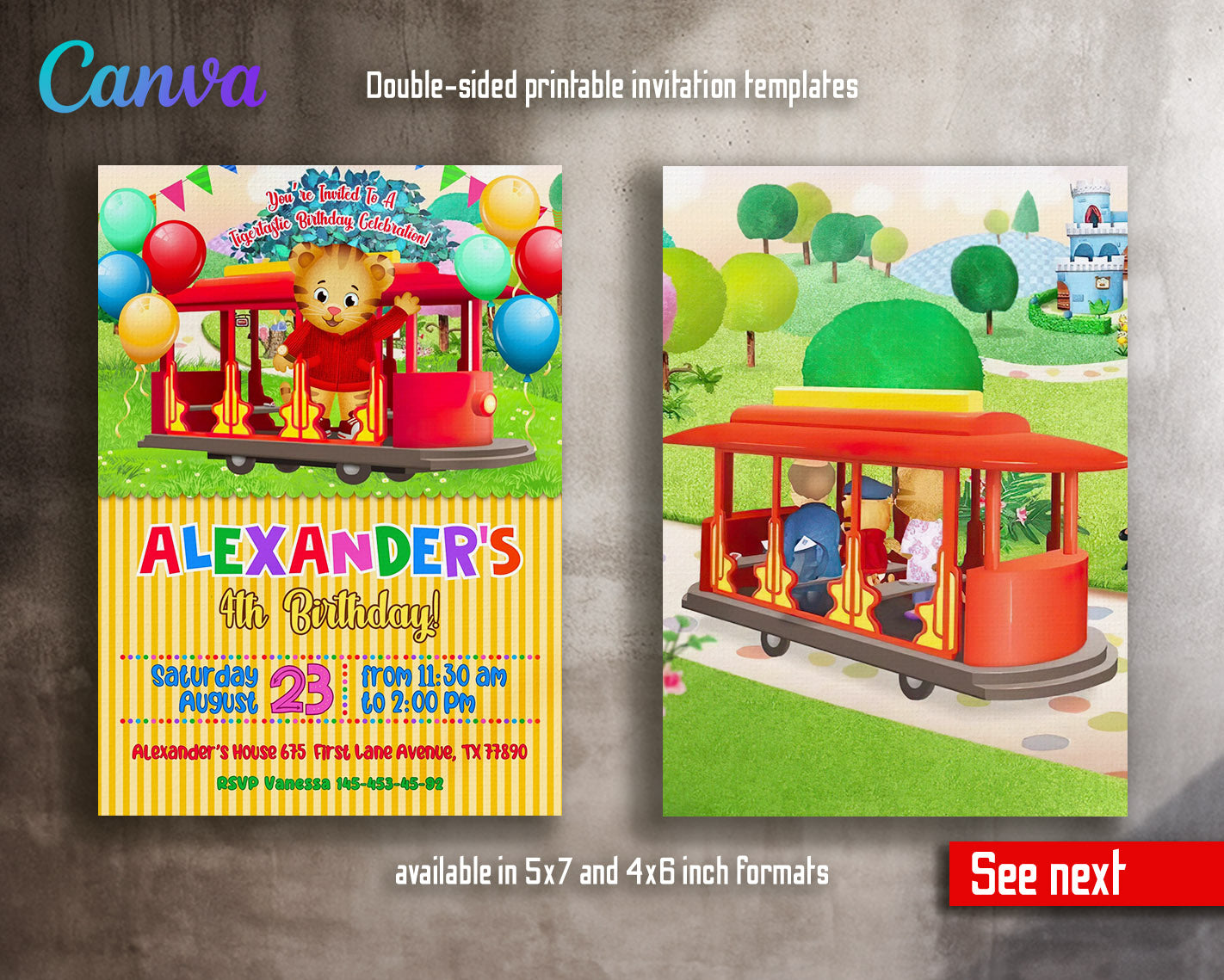 Daniel Tiger's Neighborhood  customizable invitation template | Share or Print |  | WO916