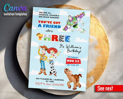 Toy Story Woody customizable invitation template | Share or Print |  | KH325