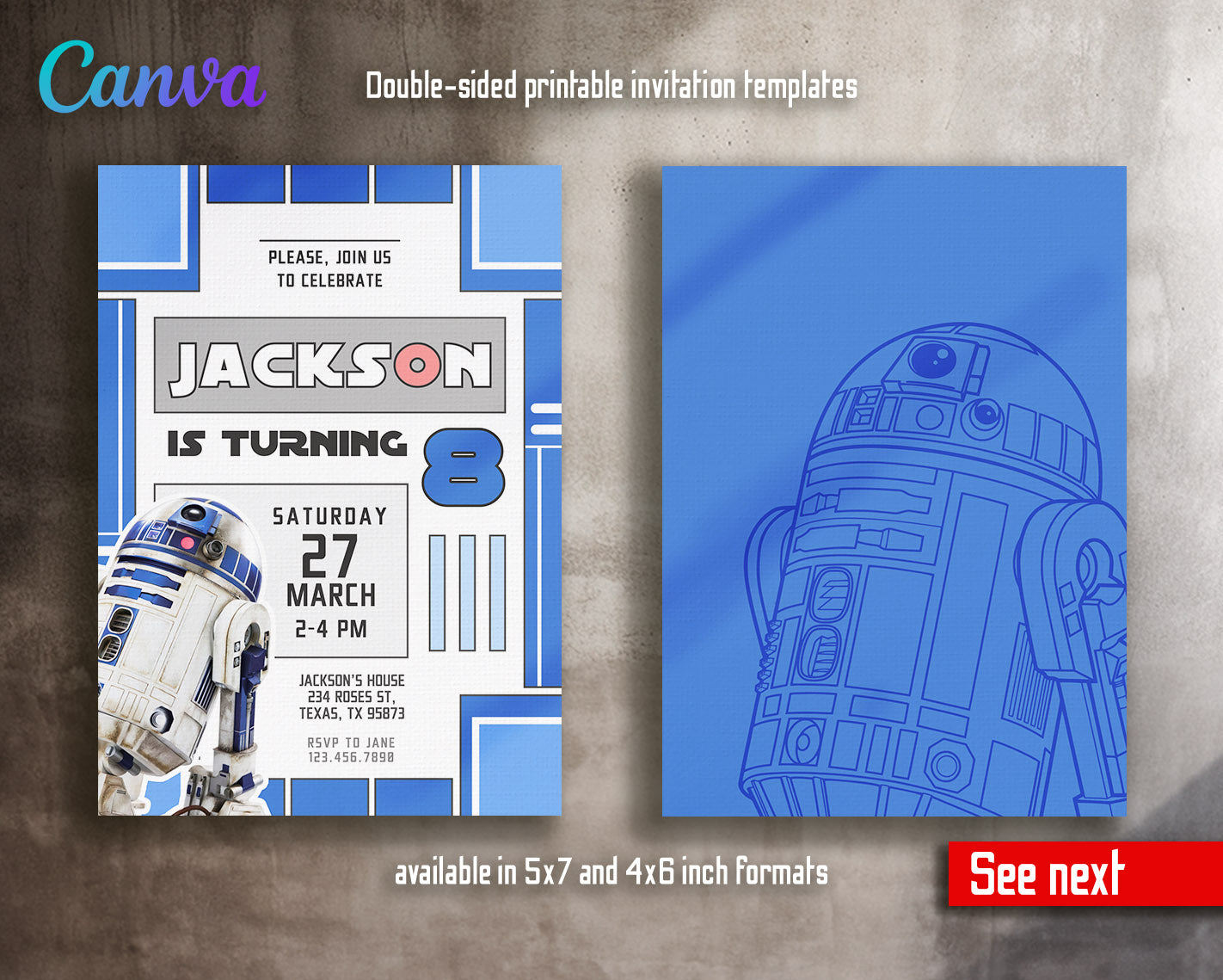 Star Wars Darth Vader  customizable invitation template | Share or Print | boy | TT035