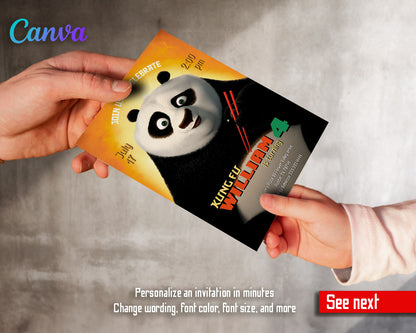 Kung Fu Panda Po customizable invitation template | Share or Print |  | VE299