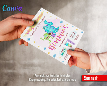 Monsters, Inc.  customizable invitation template | Share or Print |  | KK489