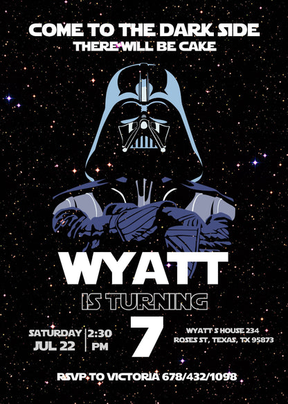 Star Wars customizable invite template | instant download | Share or Print | NB956