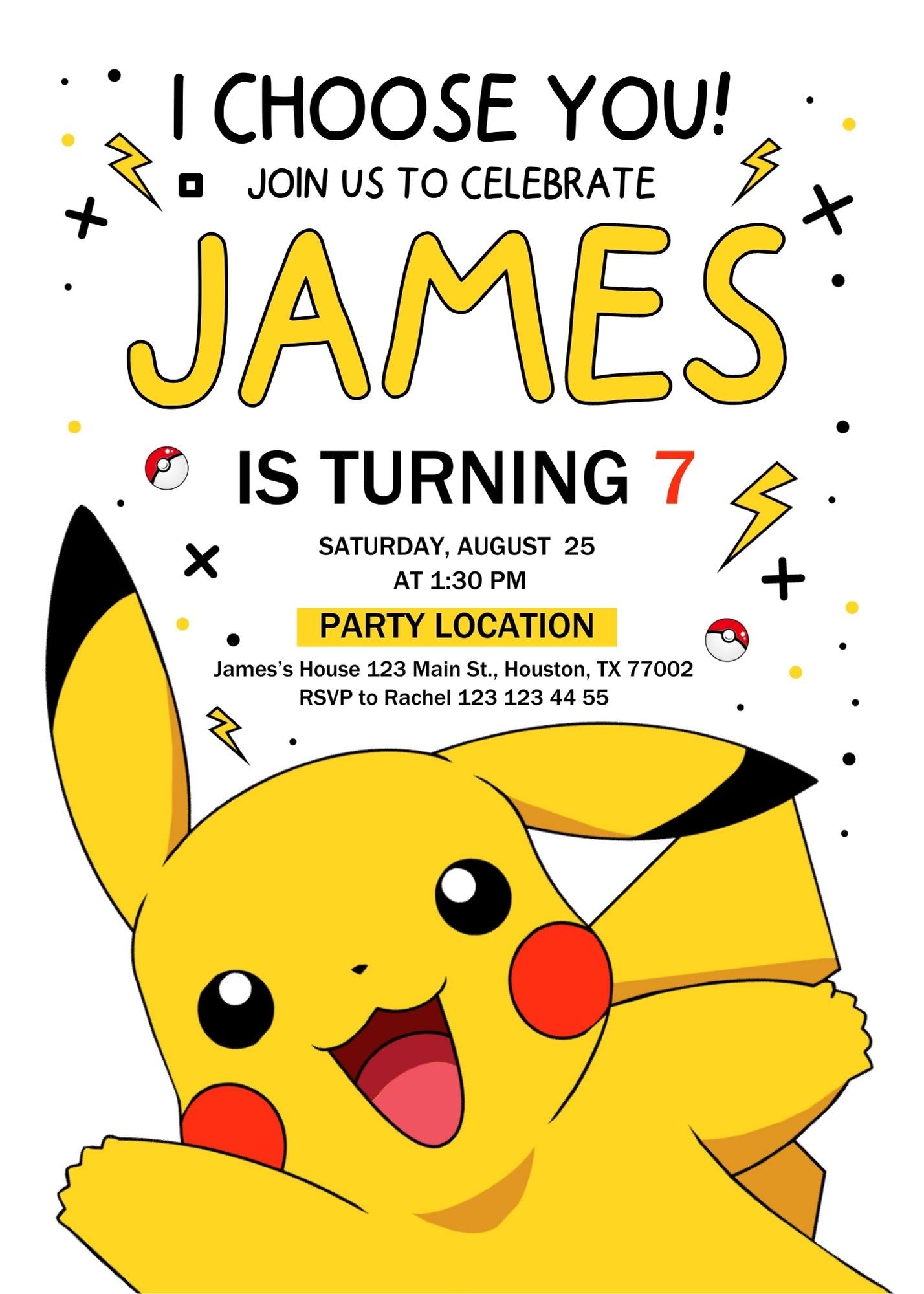 Pokemon customizable invite template | instant download | Share or Print | WQ894