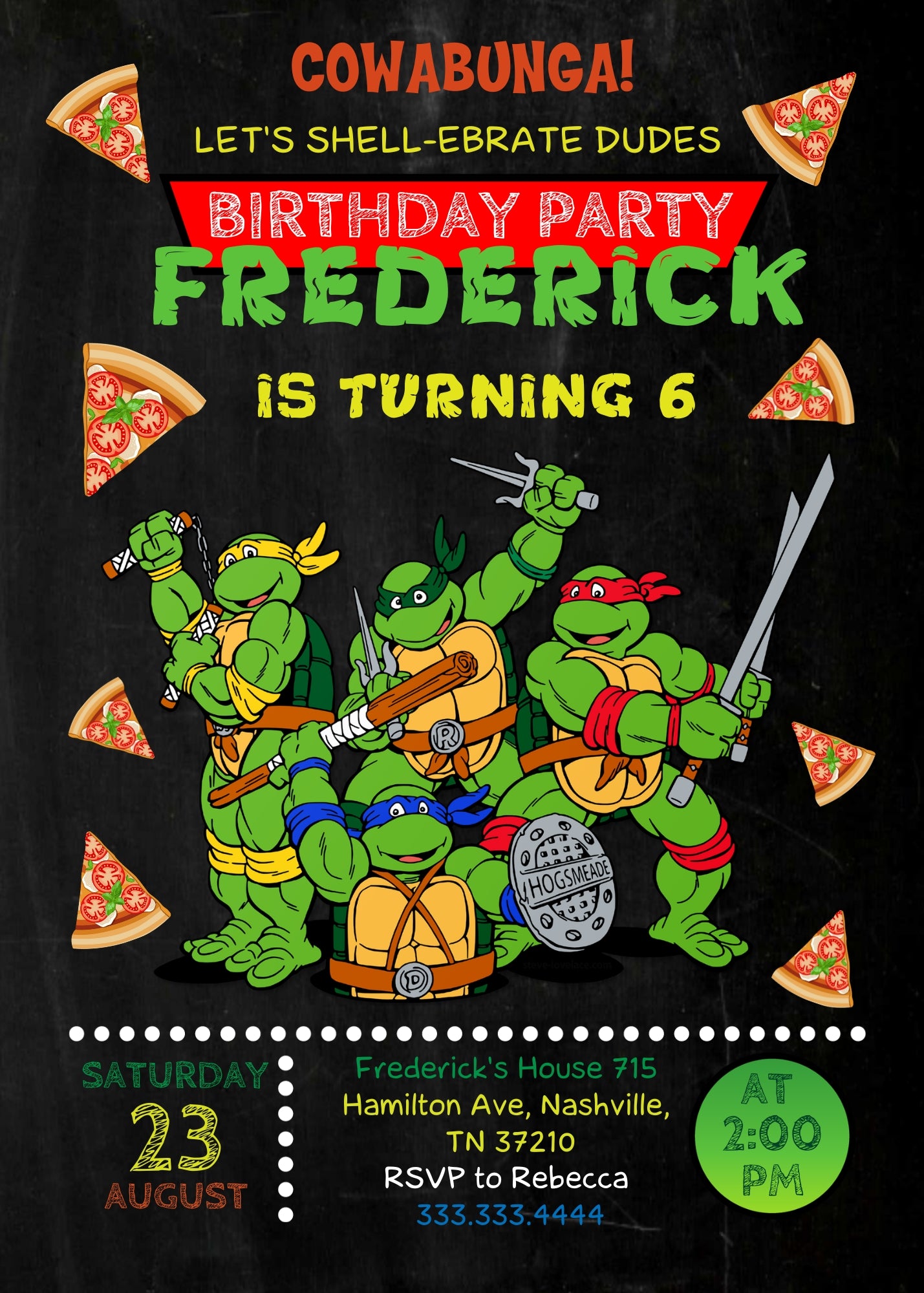 Teenage Mutant Ninja Turtles, TMNT customizable invite template boy | instant download | Share or Print | KJ373