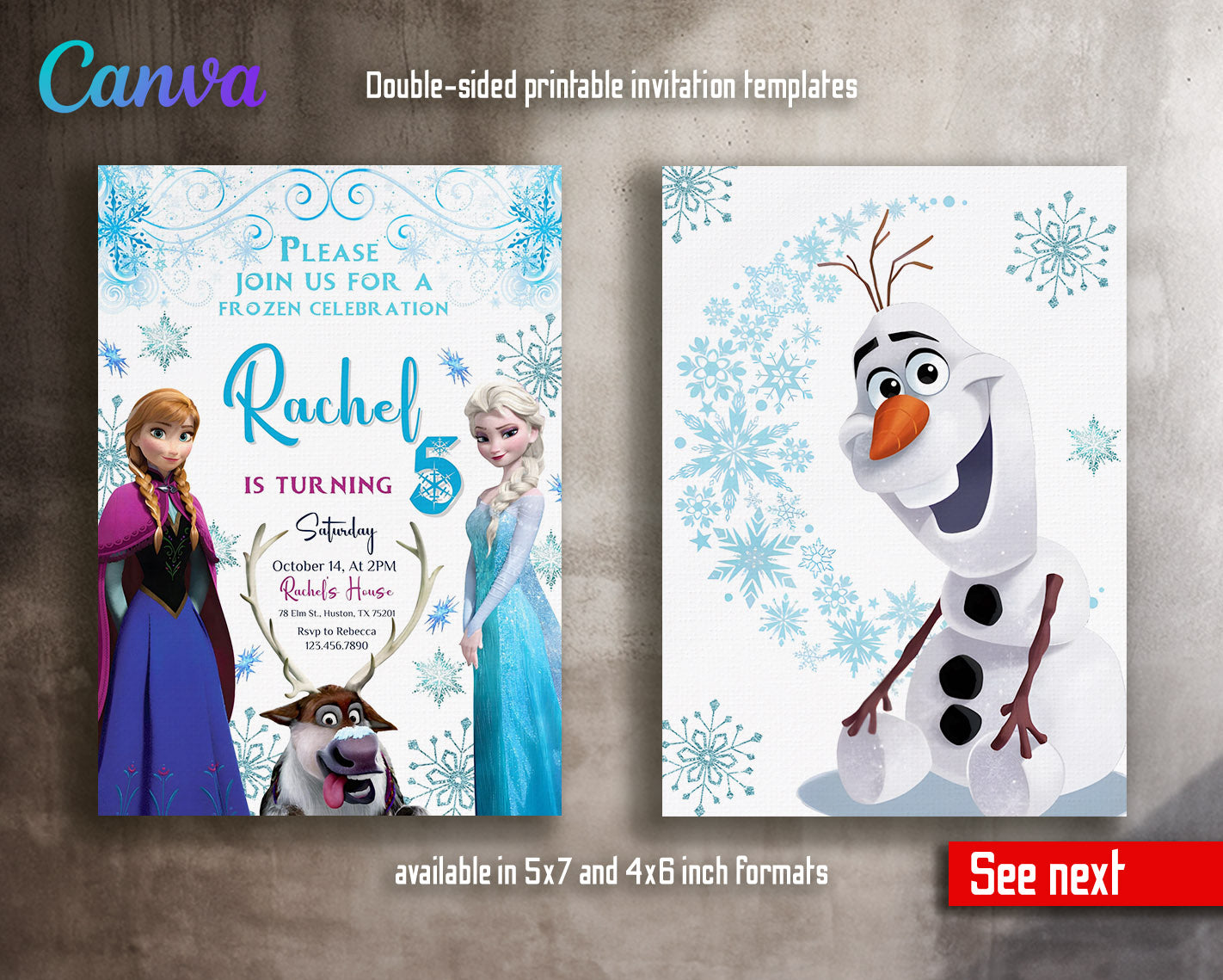 Frozen Elsa  customizable invitation template | Share or Print | girl | OQ935