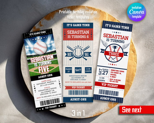 Baseball MLB Sport customizable invitation template | Share or Print | boy | VD312