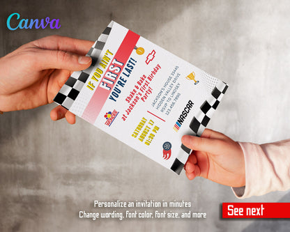 Nascar Ricky Bobby  customizable invitation template | Share or Print | boy | JE739