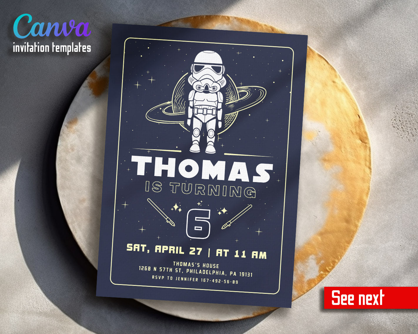 Star Wars Darth Vader  customizable invitation template | Share or Print | boy | RK208