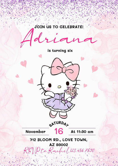 Hello Kitty Sanrio customizable invitation template | Share or Print | | JX967