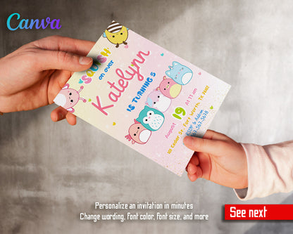 Squishmallows  customizable invitation template | Share or Print |  | NJ166