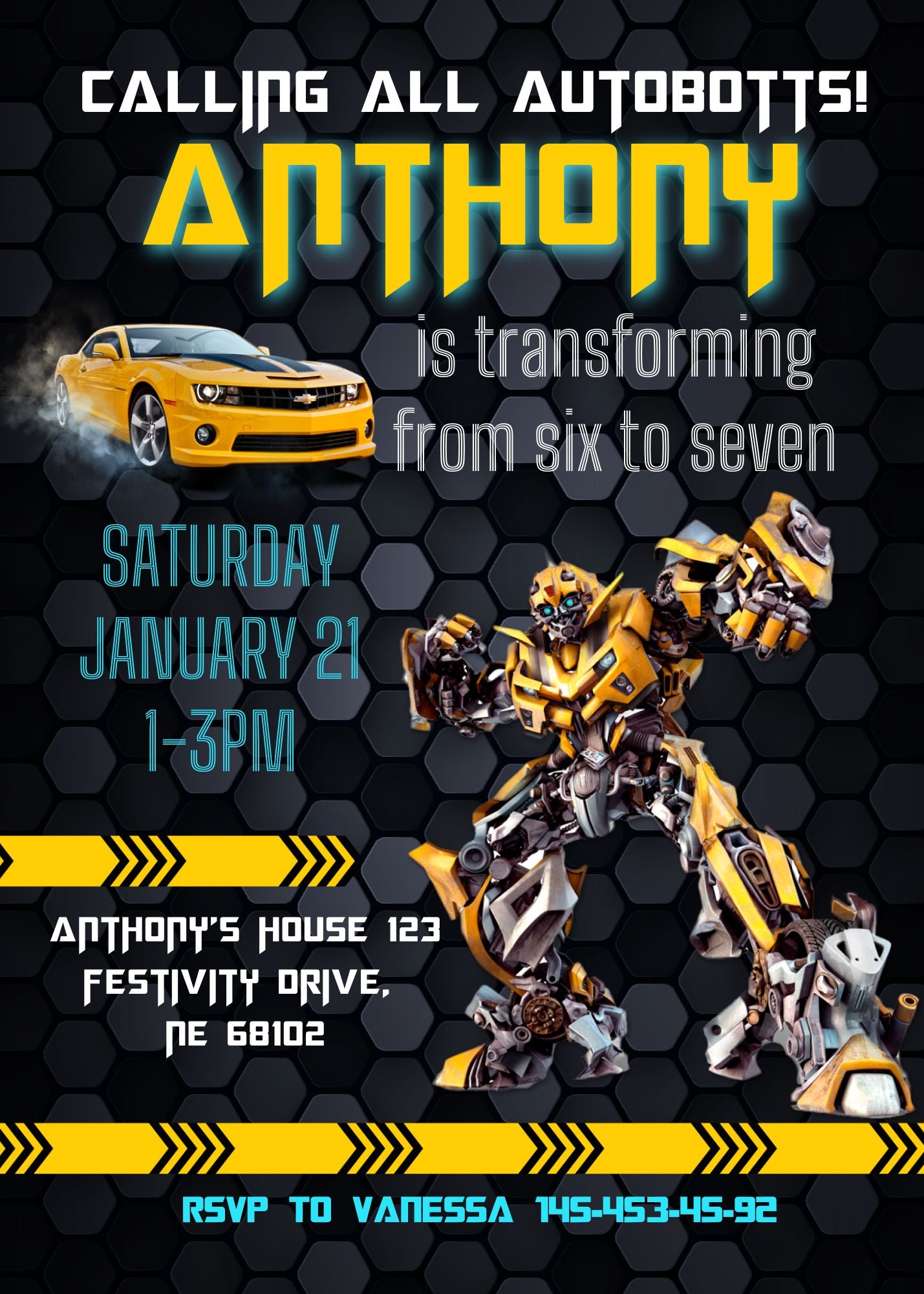 Transformers, Rescue Bots customizable invite template boy | instant download | Share or Print | KP208