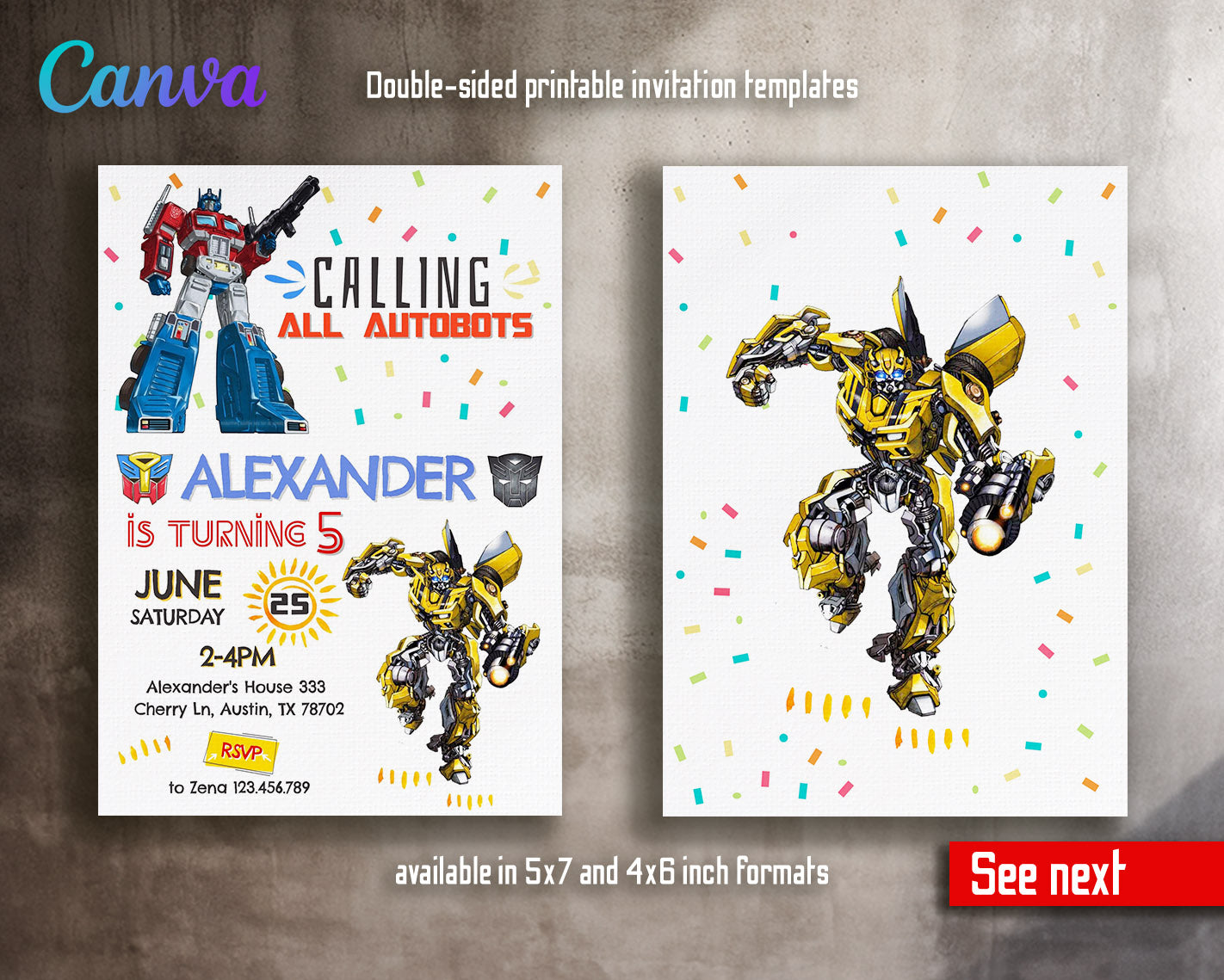 Transformers Rescue Bots  customizable invitation template | Share or Print | boy | DJ558