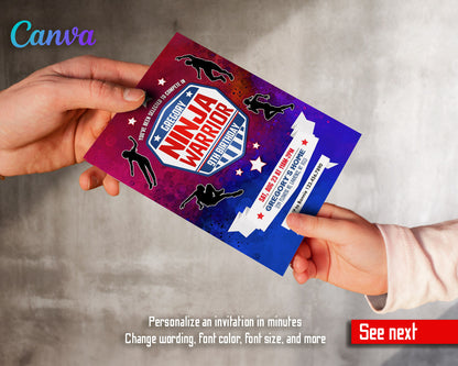 American Ninja Warrior customizable invitation template | Share or Print |  | IC899