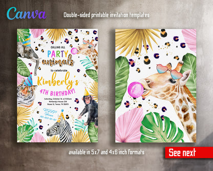 Animals Zoo Safari customizable invitation template | Share or Print |  | JF343