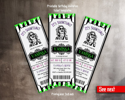 Beetlejuice Halloween customizable invitation template | Share or Print |  | VP036