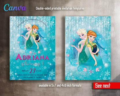 Frozen Elsa  customizable invitation template | Share or Print | girl | US439