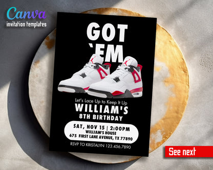 Sneaker Ball Air Jordan Nike customizable invitation template | Share or Print |  | BY592