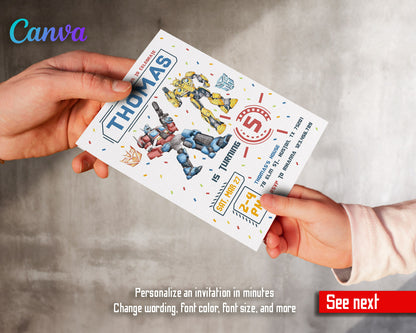 Transformers Rescue Bots  customizable invitation template | Share or Print | boy | HL226