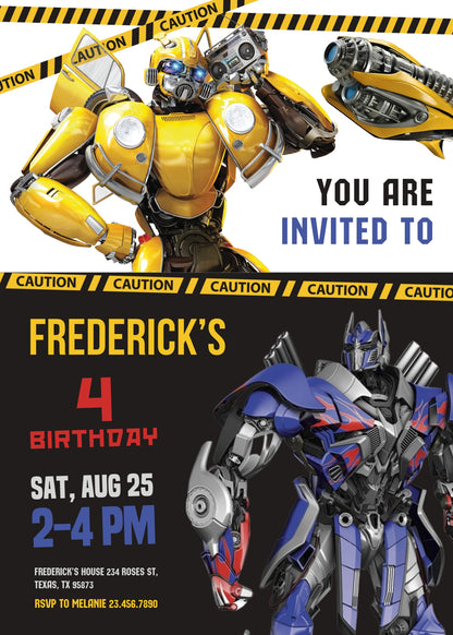 Transformers Rescue Bots  customizable invitation template | Share or Print | boy | XG333