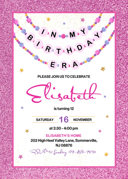 Taylor Swift Eras Tour  customizable invitation template | Share or Print | girl | YK853