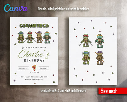 Teenage Mutant Ninja Turtles  customizable invitation template | Share or Print | boy | FU024