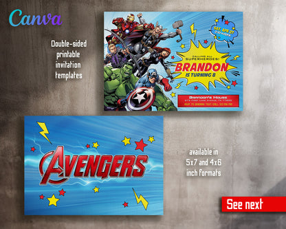 Avengers Marvel Superhero  customizable invitation template | Share or Print | boy | TQ567