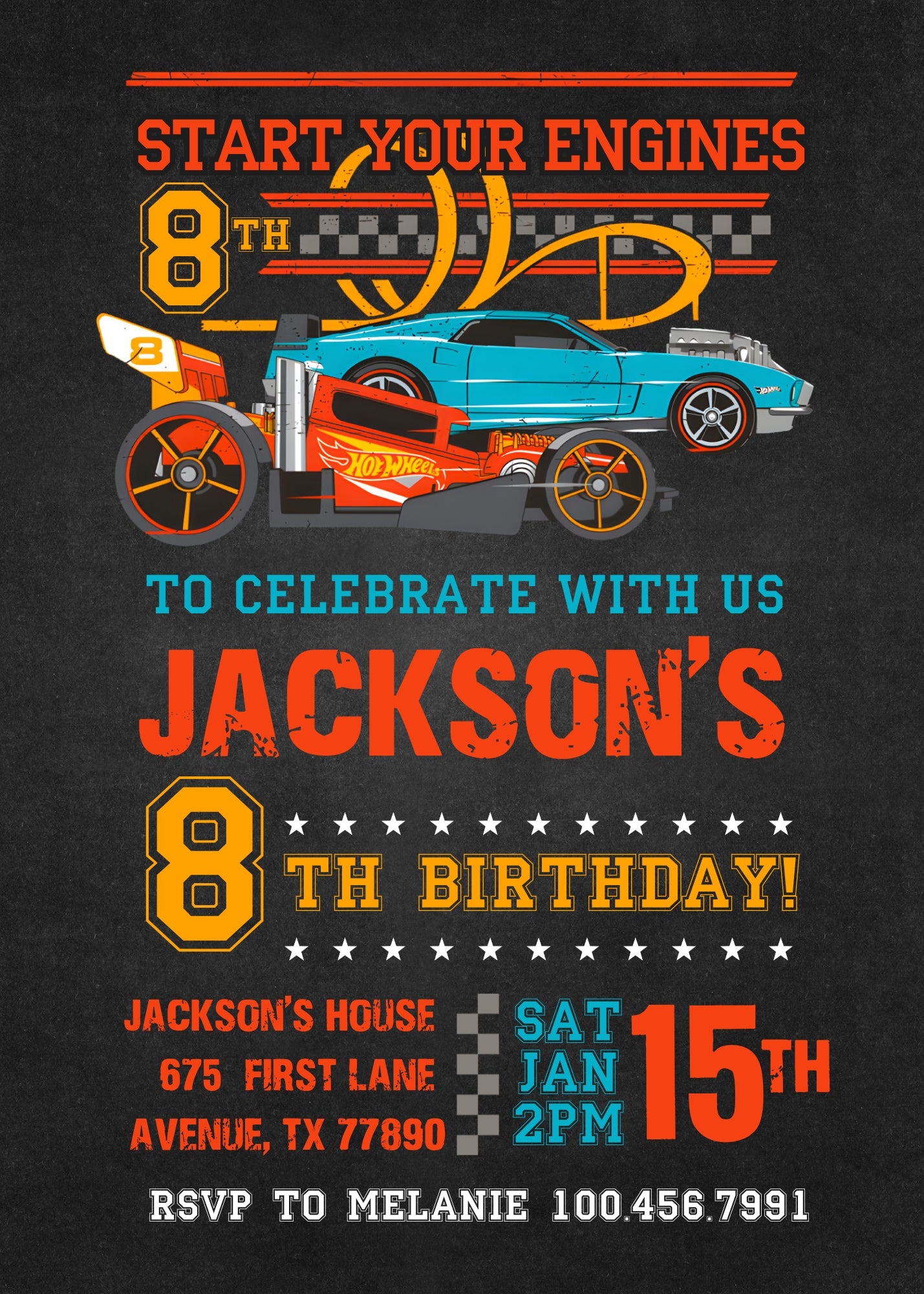 Hot Wheels Racing  customizable invitation template | Share or Print | boy | NY303