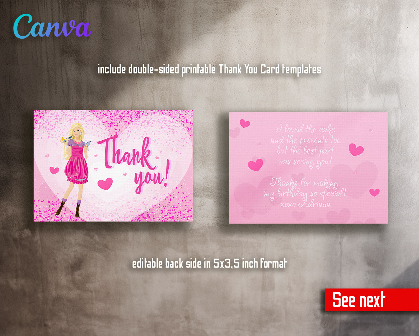 Barbie Pink  customizable invitation template | Share or Print | girl | CK158